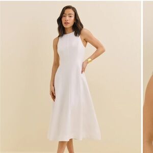 NWT Reformation Davin Linen Dress in White